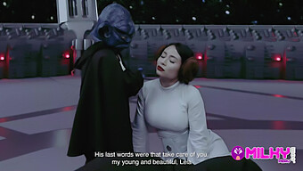 In A Humorous Take On The Star Wars Universe, The Wise And Powerful Master Yoda Engages In Intimate Relations With The Stunning Princess Leia.