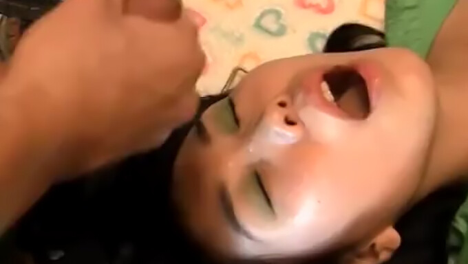 Asian ladies get naughty at a bash with cumshots and facials